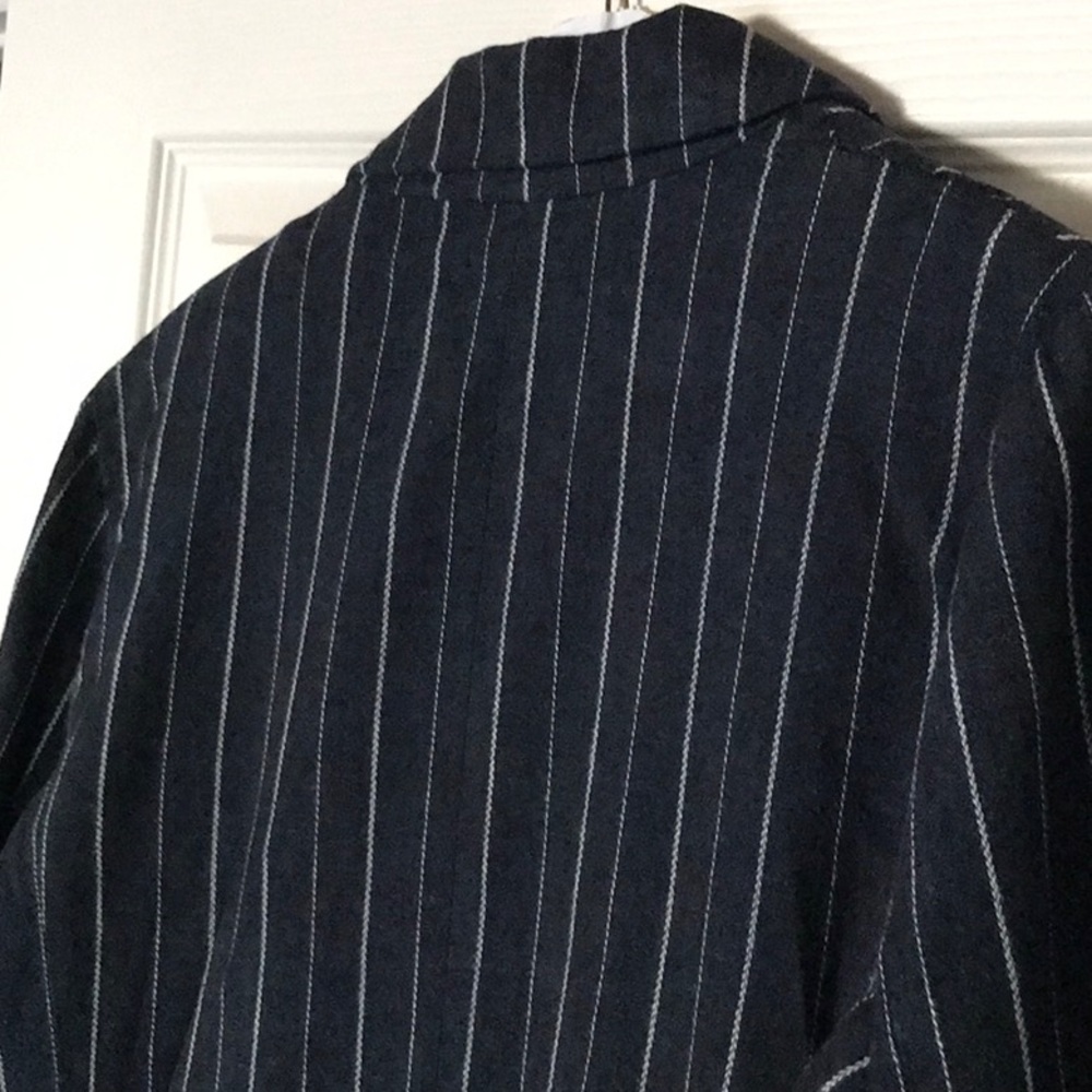 Free People Navy Pinstripe Blazer - Picture 9 of 11